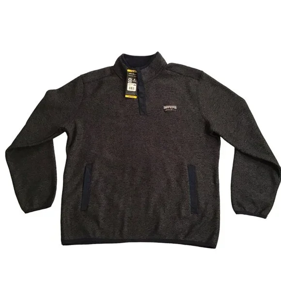 Eddie Bauer Sweater Fleece Men's Medium Pullover Heather Navy- NEW With Tags - Picture 2 of 7